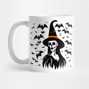 Spooky Halloween Skull Witch Mug